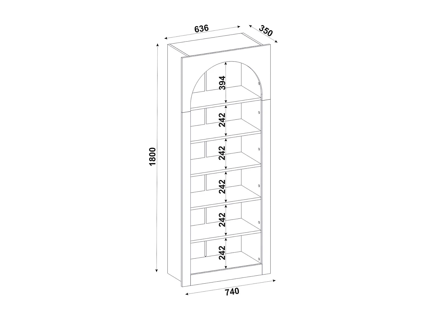 Conjunto de 3 bibliotecas com 6 nichos branco - CYMORA