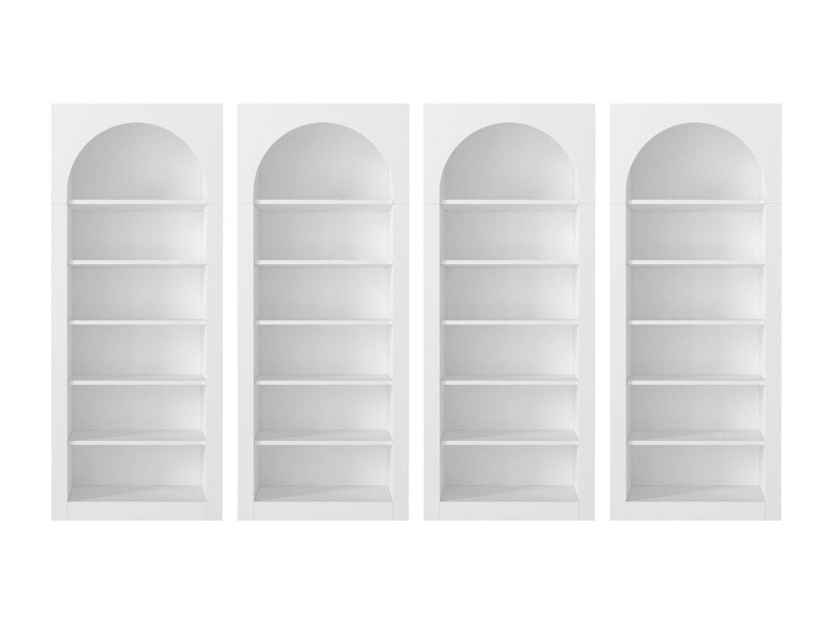 Bücherregal 4er-Set mit 6 Ablagefächern - Weiß - CYMORA günstig online kaufen