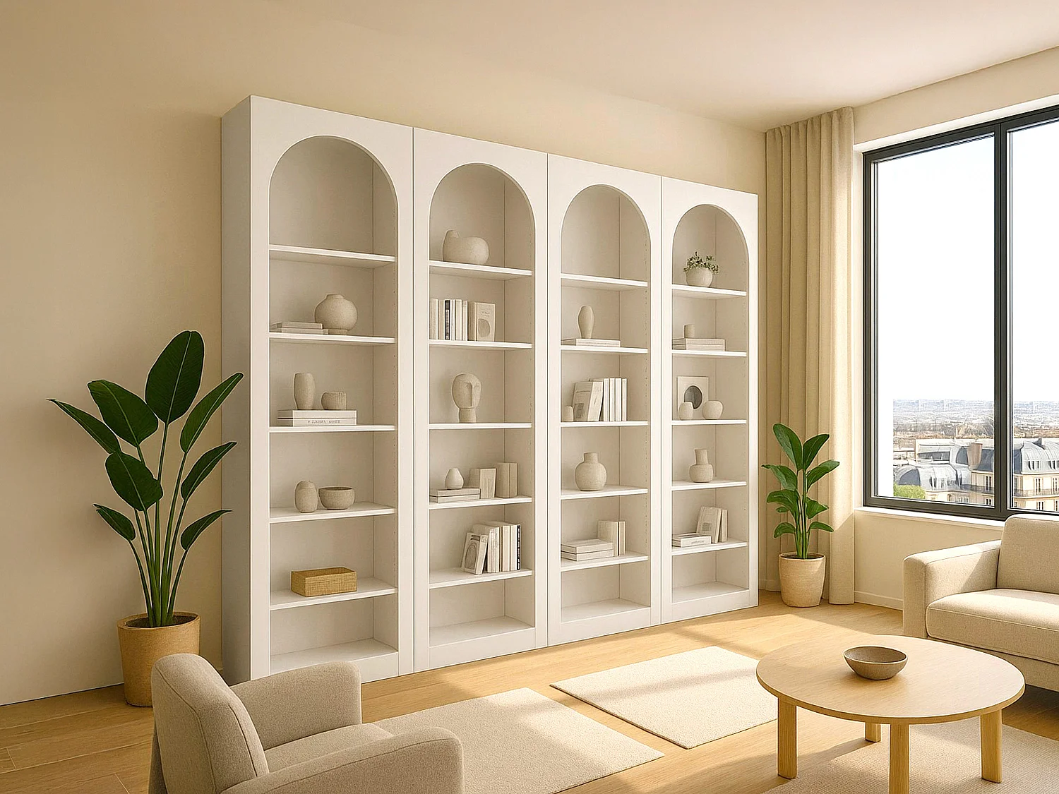 Libreria con 6 nicchie Bianco - Lotto di 4 - CYMORA