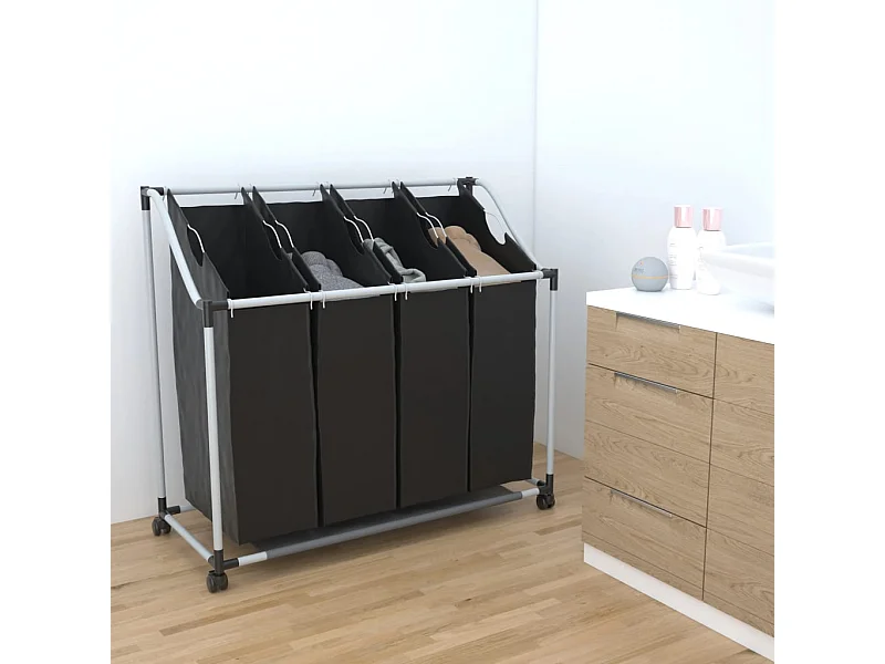 Trieuse à linge avec 4 sacs gris