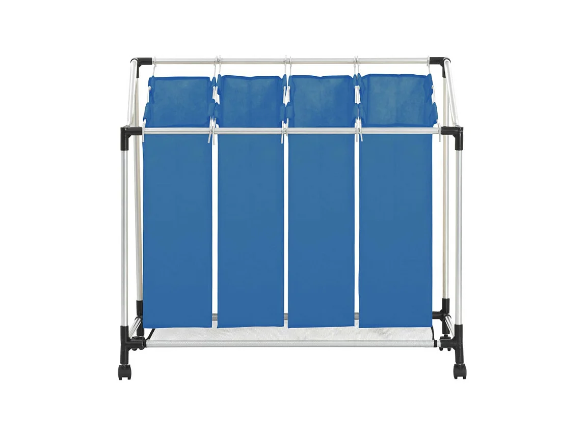 Trieuse à linge avec 4 sacs Bleu Acier