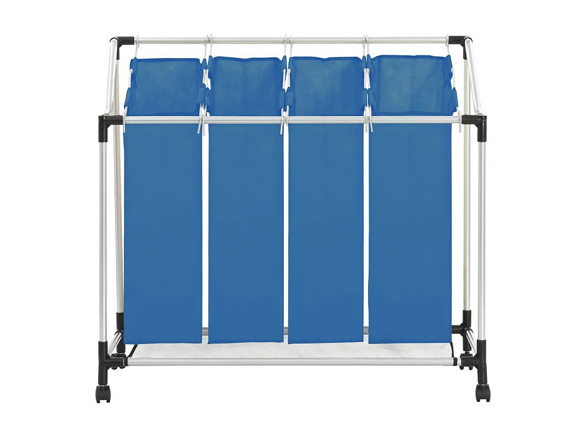 Trieuse à linge avec 4 sacs Bleu Acier