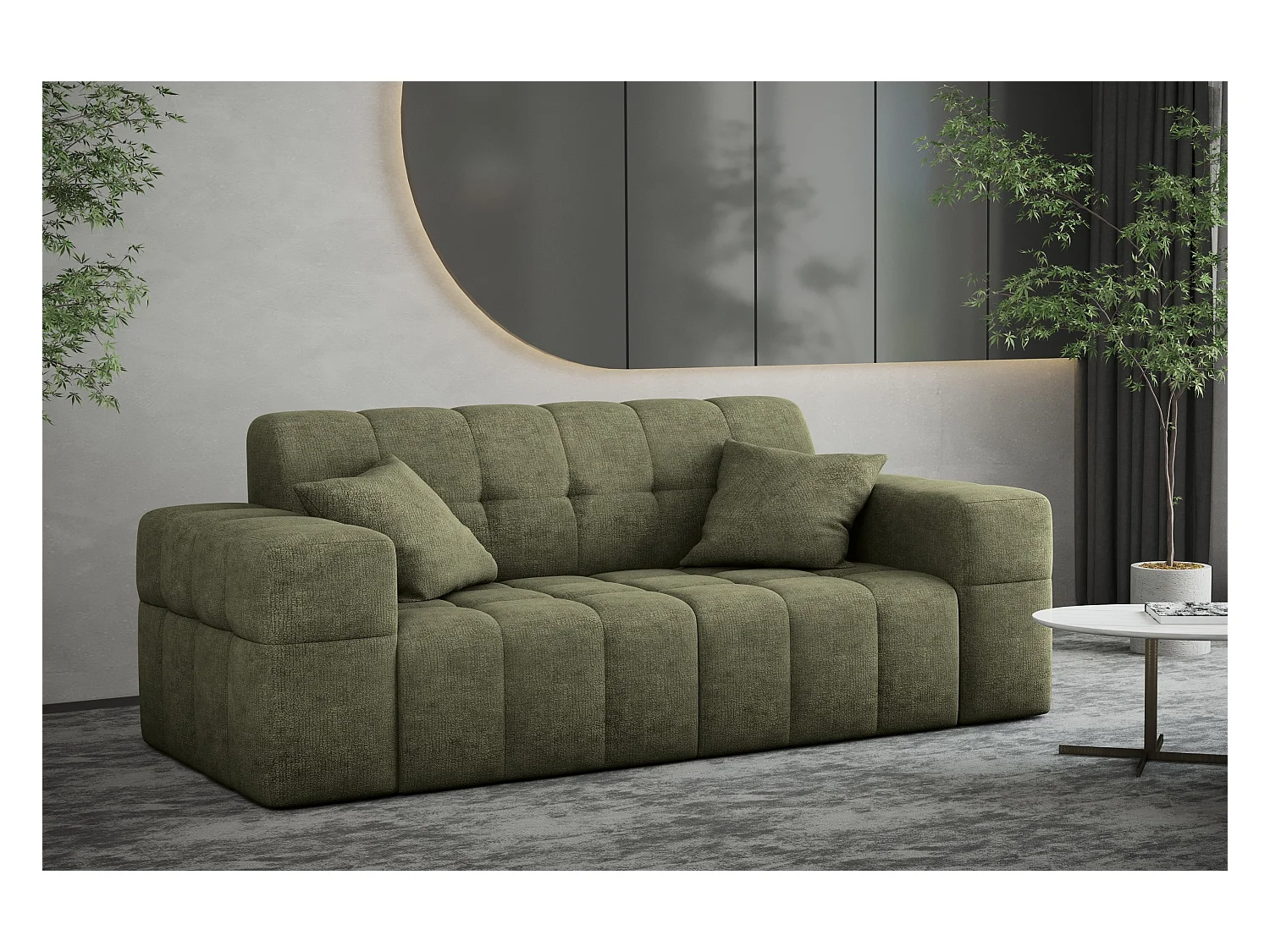 Sofa 2 sitzer Couch serie NIMES stilvol Stoff Perfect Harmony Grün