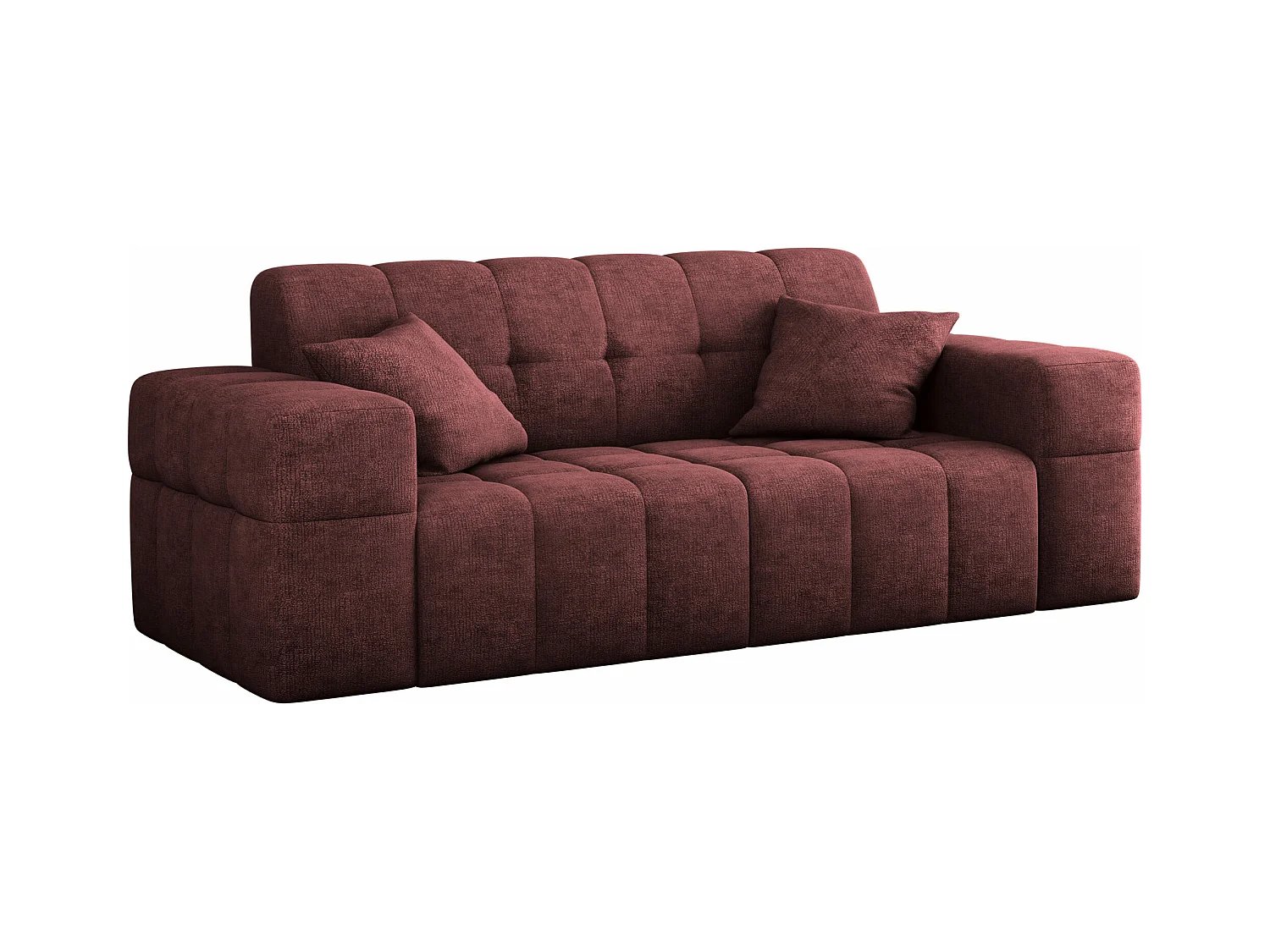 Sofa 2 sitzer Couch serie NIMES stilvol Stoff Perfect Harmony Rotwein