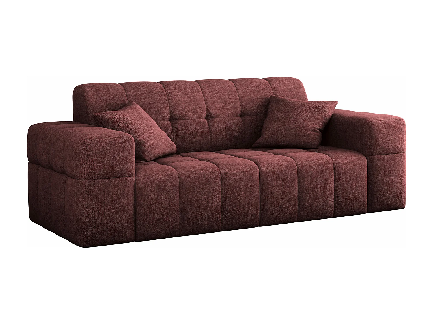 Sofa 2 sitzer Couch serie NIMES stilvol Stoff Perfect Harmony Rotwein