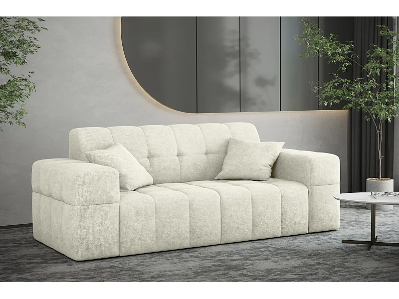 Sofa 2 sitzer Couch serie NIMES stilvol Stoff Perfect Harmony Creme