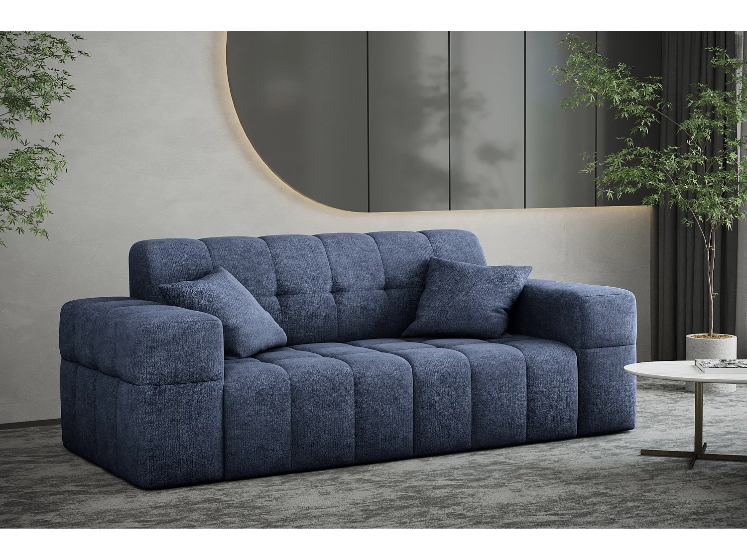 Sofa 2 sitzer Couch serie NIMES stilvol Stoff Perfect Harmony Blau