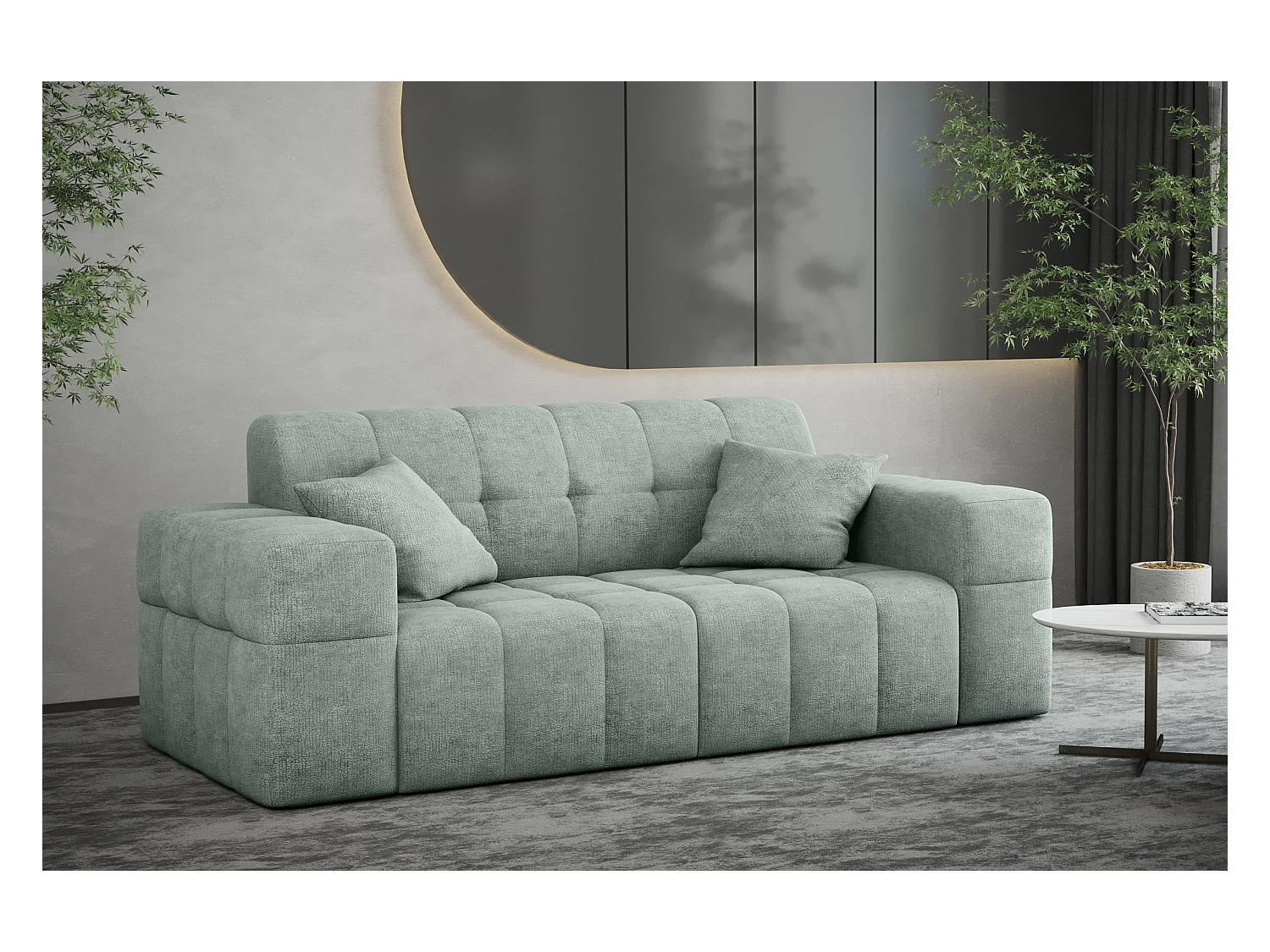 Sofa 2 sitzer Couch serie NIMES stilvol Stoff Perfect Harmony Mintz