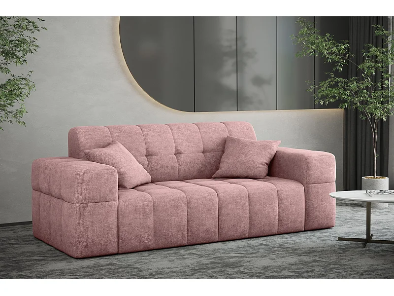 Sofa 2 sitzer Couch serie NIMES stilvol Stoff Perfect Harmony Rosa