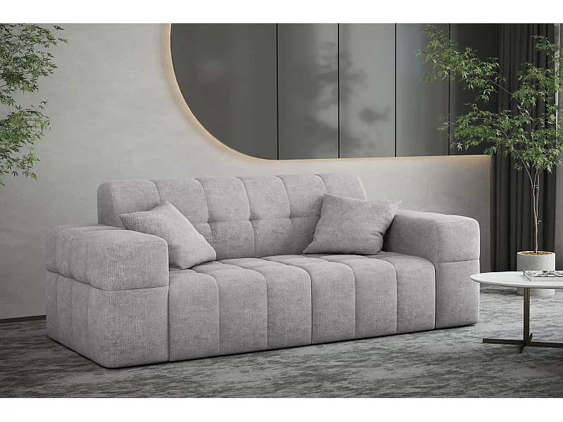 Sofa 2 sitzer Couch serie NIMES stilvol Stoff Perfect Harmony Grau