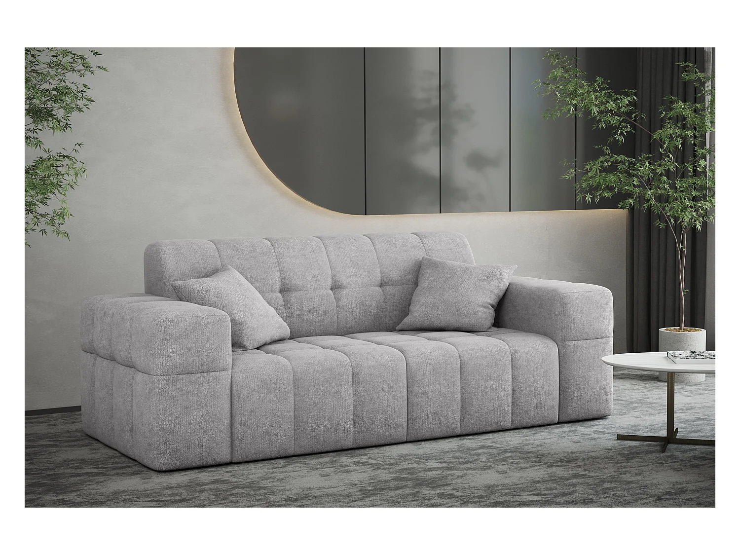 Canapé 2 places série NIMES tissu élégant Perfect Harmony Grey