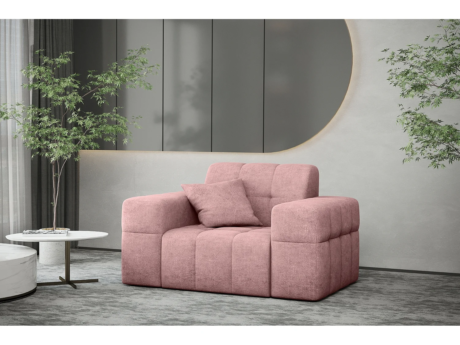 Fauteuil série NIMES tissu élégant Perfect Harmony Pink