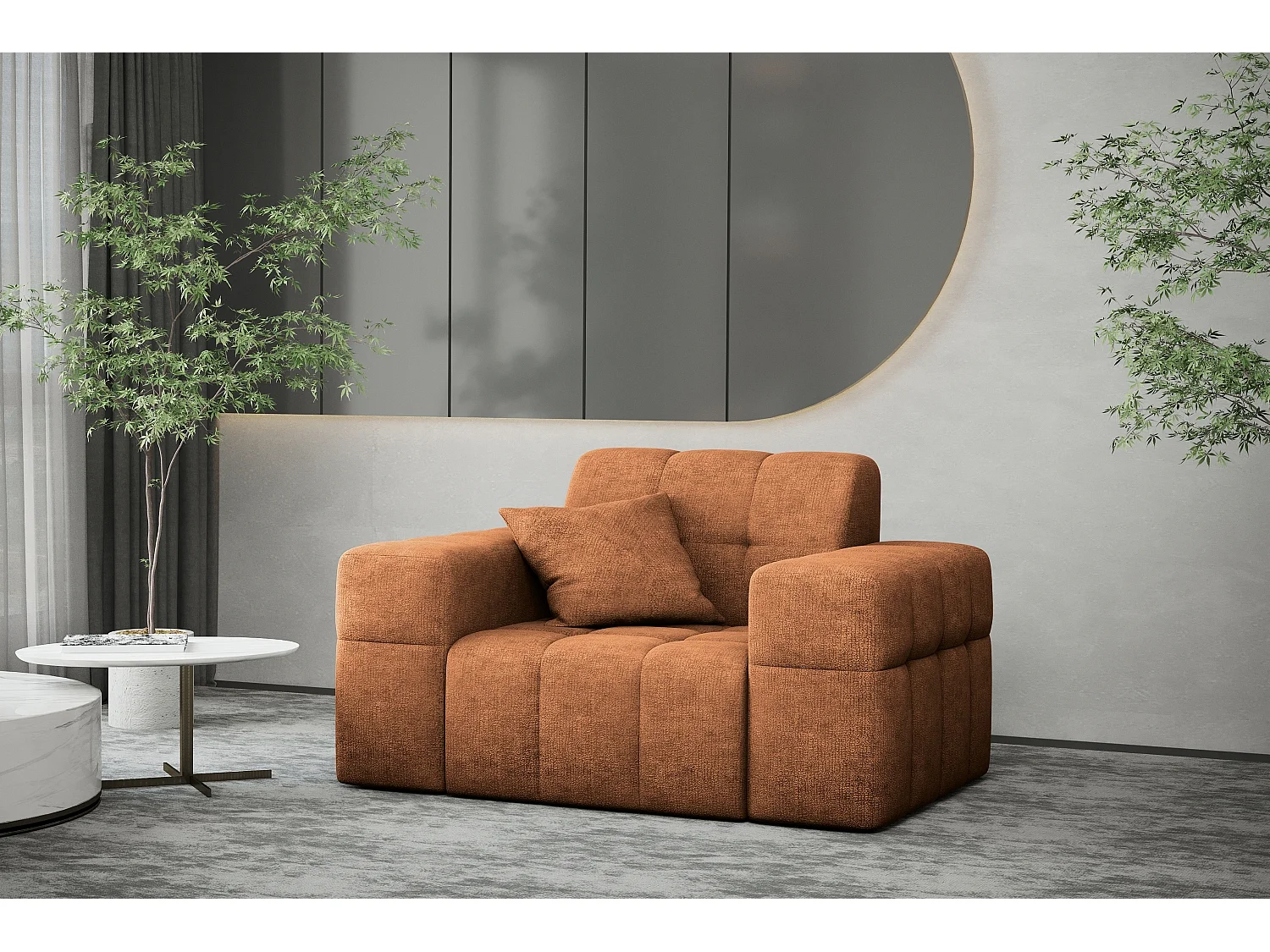 Fauteuil série NIMES tissu élégant Perfect Harmony Orange