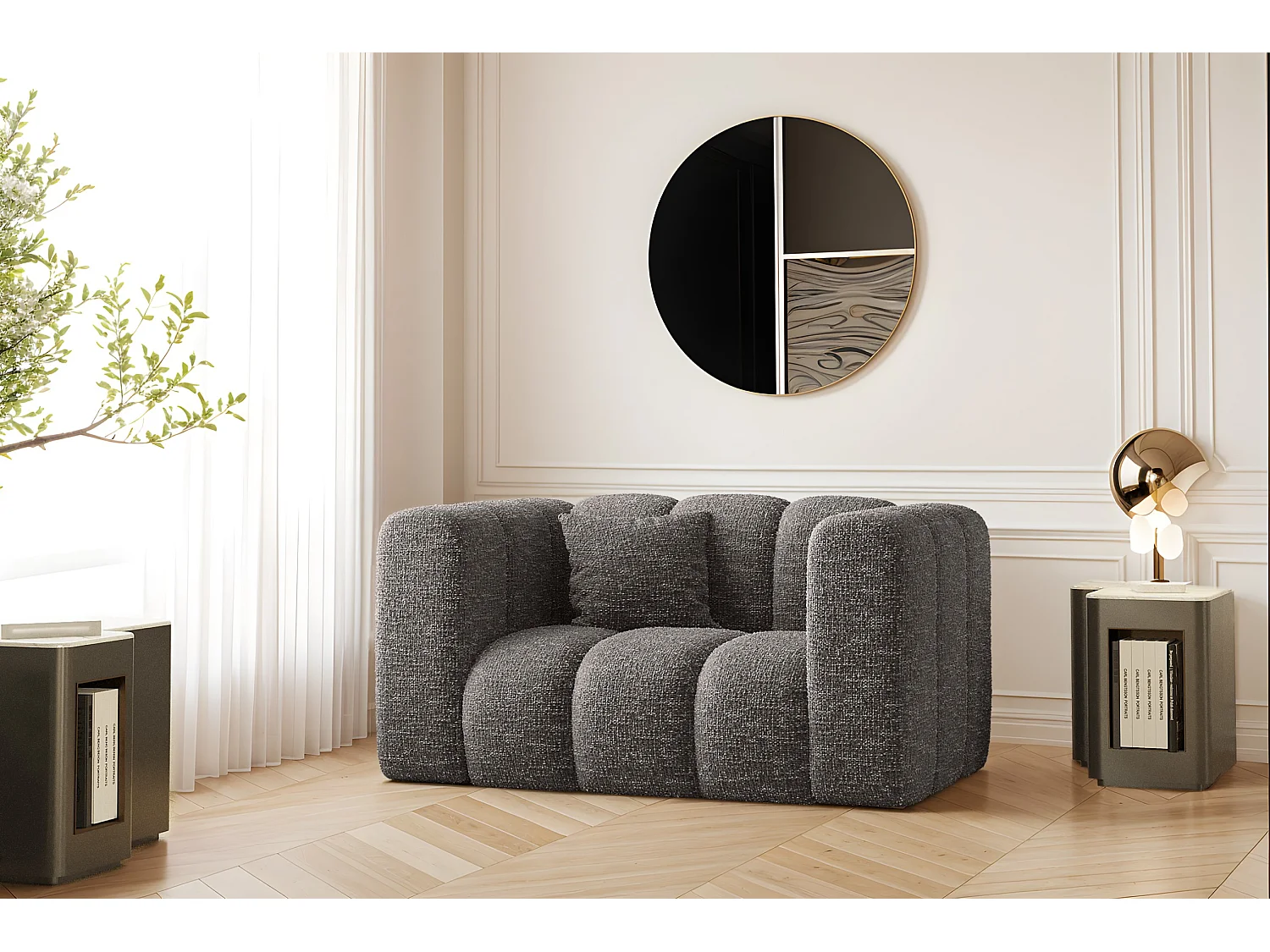 Sessel, Sofa Grand modular stoff Haga Graphit