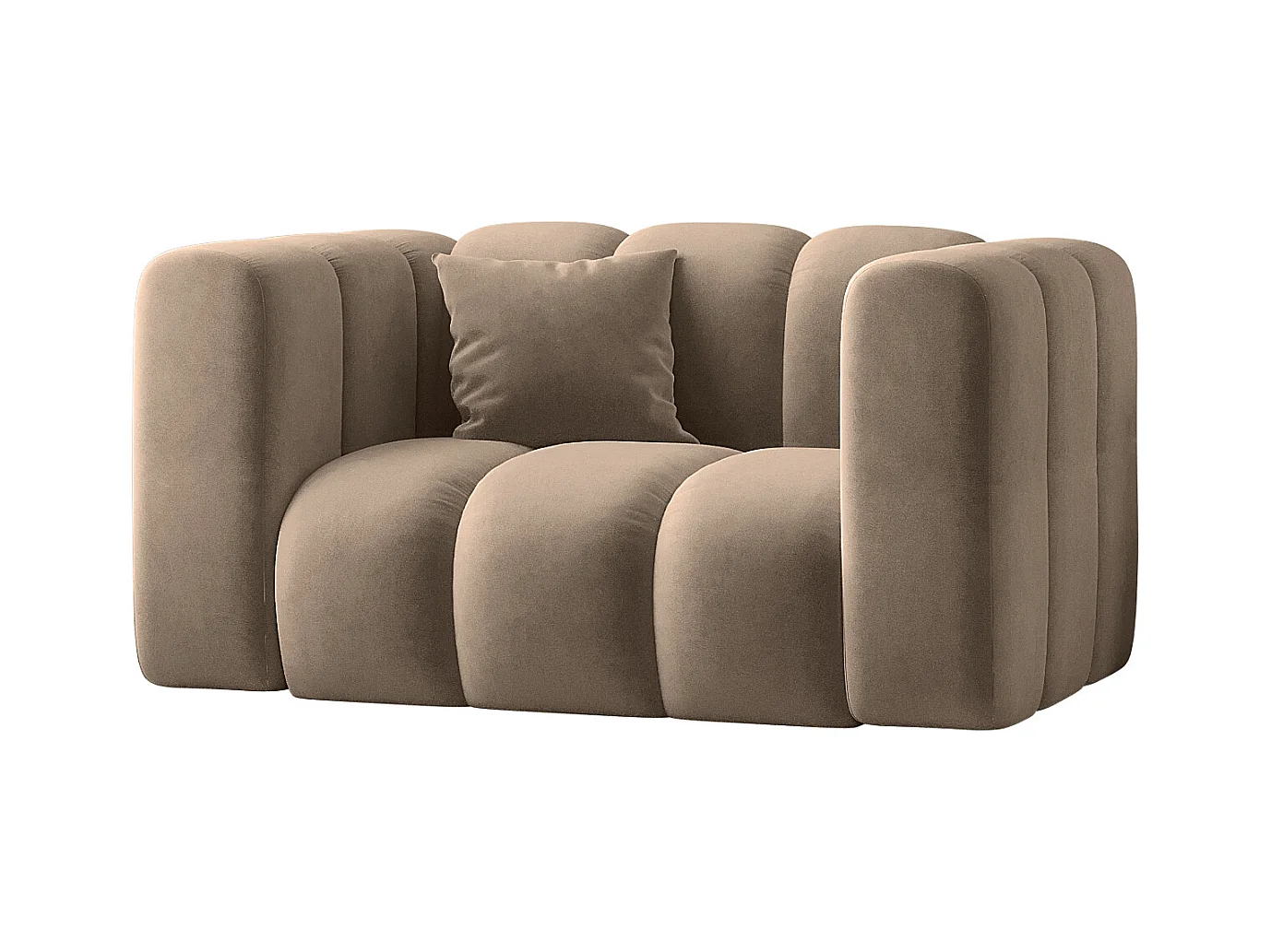 Fauteuil, canapé Grand modulable tissu Salvador beige foncé