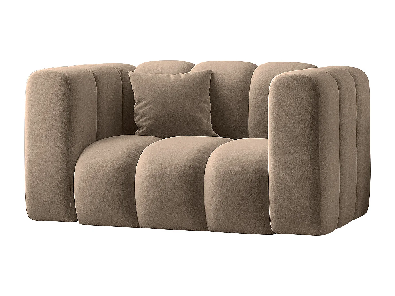 Fauteuil, canapé Grand modulable tissu Salvador beige foncé