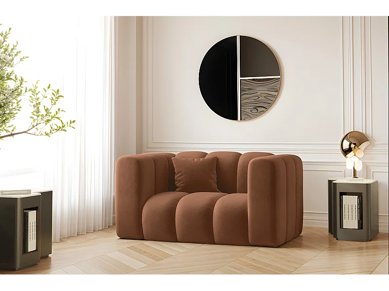 Fauteuil, canapé Grand modulable en tissu Salvador Marron