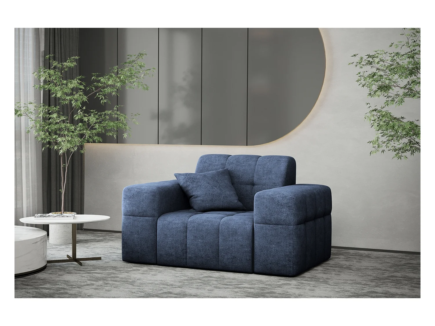 Fauteuil série NIMES tissu élégant Perfect Harmony Dark Blue
