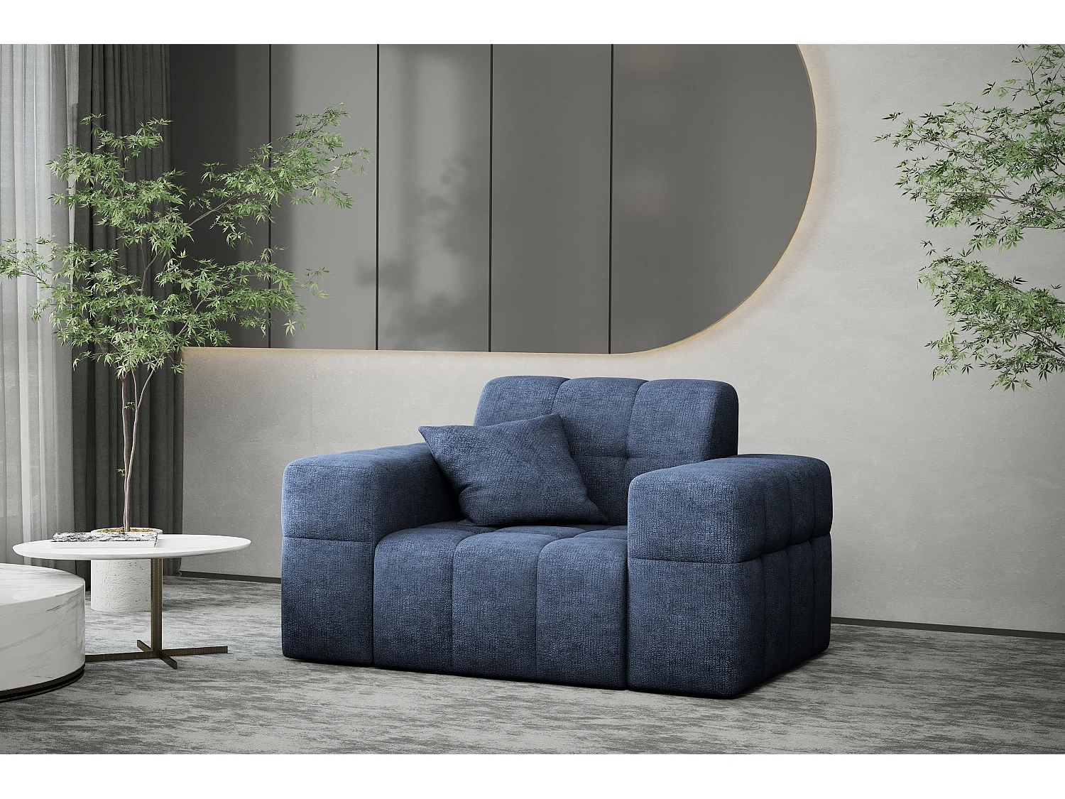 Fauteuil série NIMES tissu élégant Perfect Harmony Dark Blue