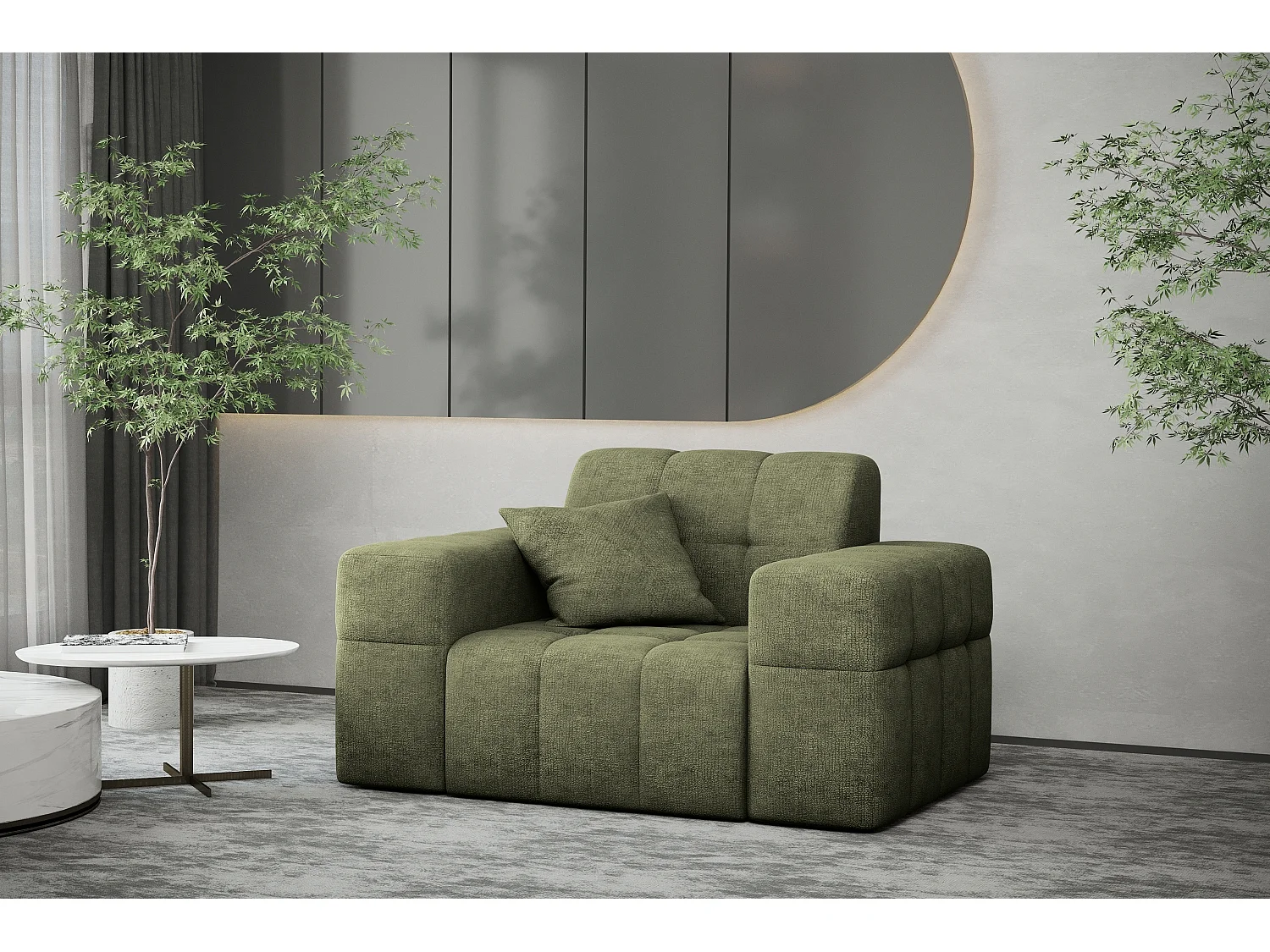Fauteuil série NIMES tissu élégant Perfect Harmony Green