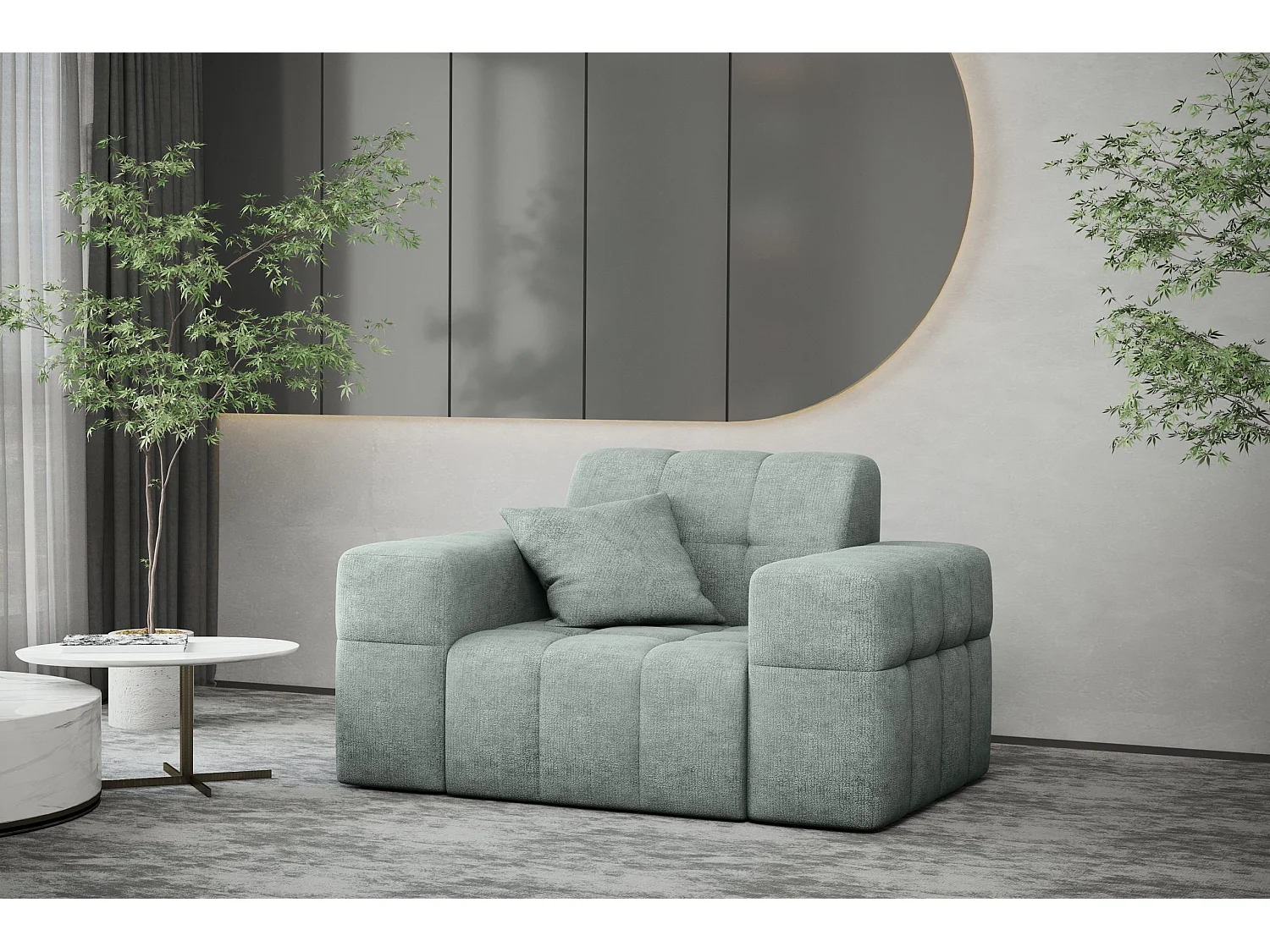 Fauteuil série NIMES tissu élégant Perfect Harmony Mintz