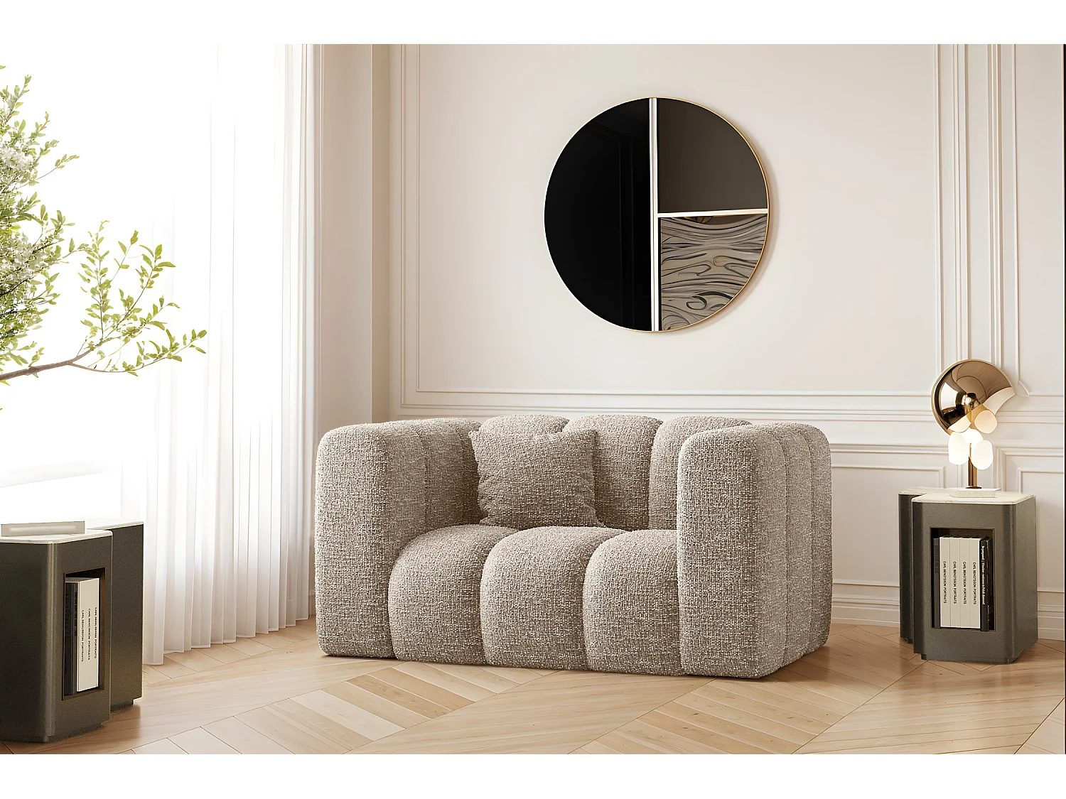 Sessel, Sofa Grand modular stoff Haga Beige