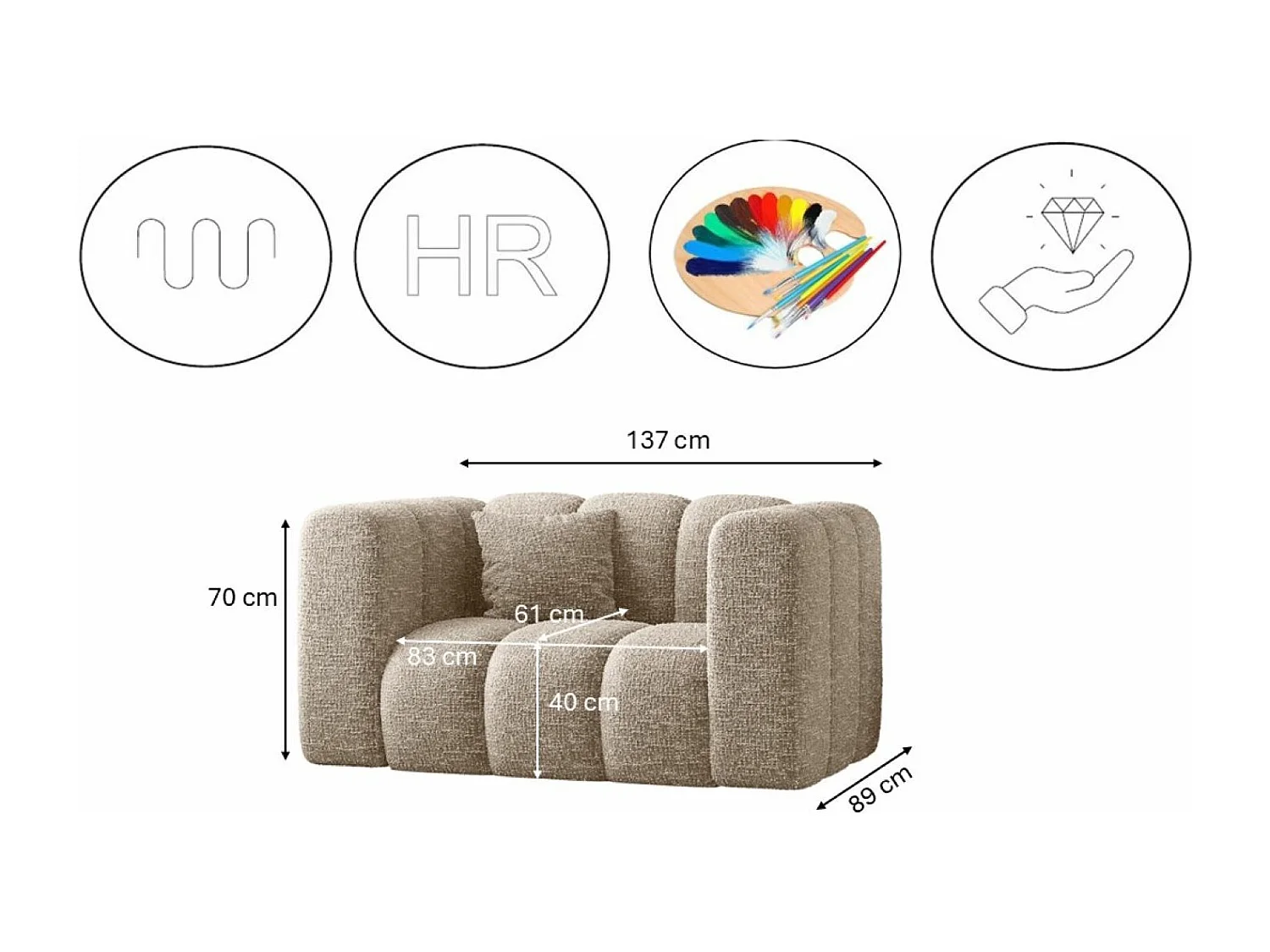 Sessel, Sofa Grand modular stoff Haga Beige