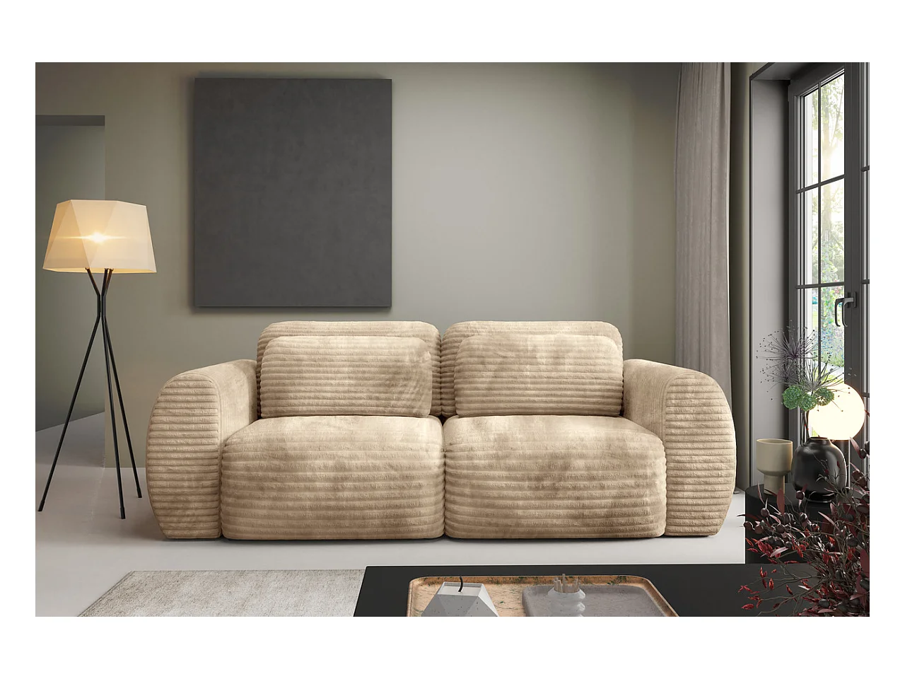 Premium Schlafsofa CLOUD Honig