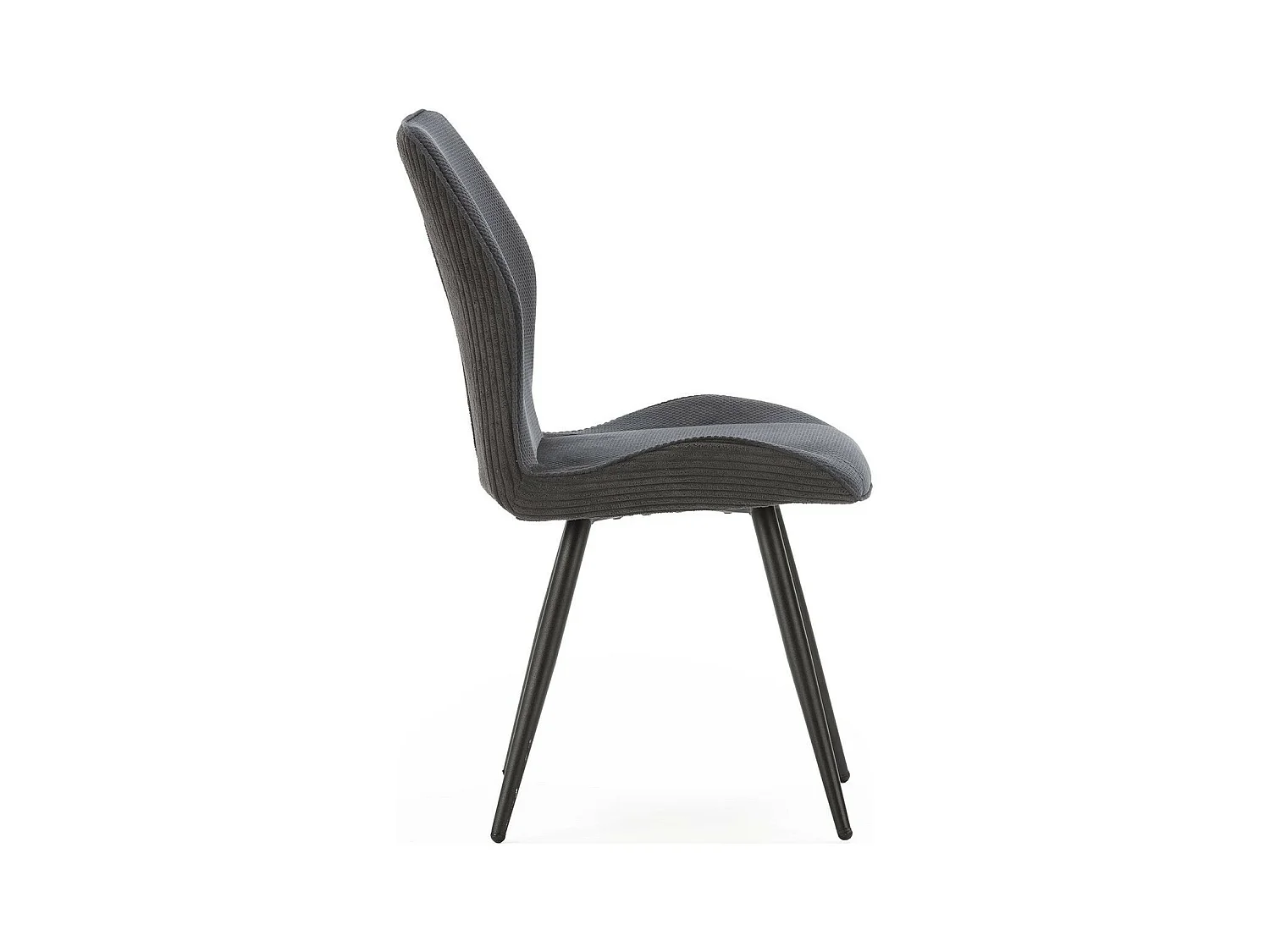 Lot de 2 chaises en velours côtelé noir - Lykke