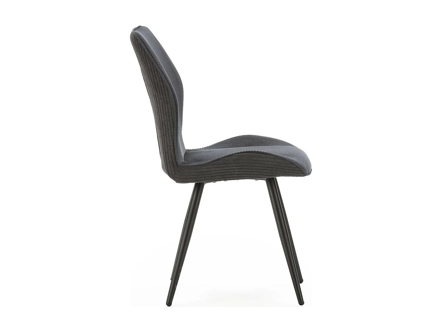 Lot de 2 chaises en velours côtelé noir - Lykke