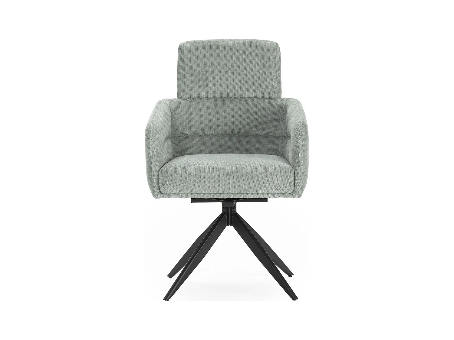 Lot de 2 fauteuils de table pivotants en tissu bleu turquoise - Alvar