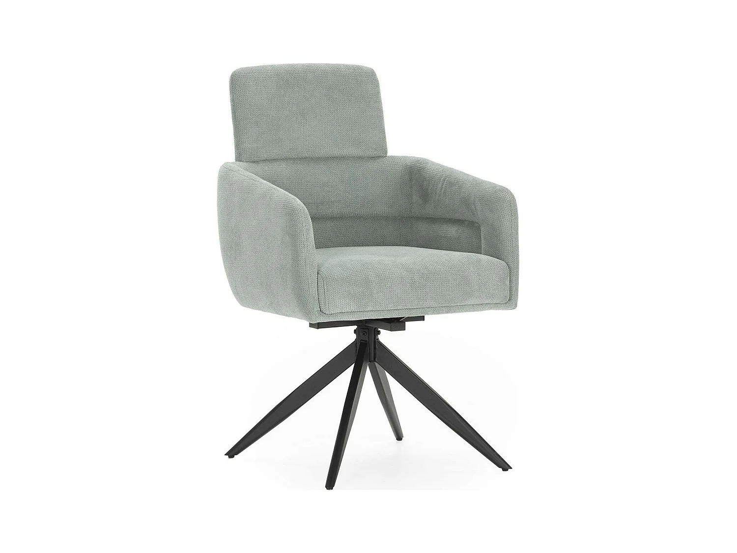 Lot de 2 fauteuils de table pivotants en tissu bleu turquoise - Alvar