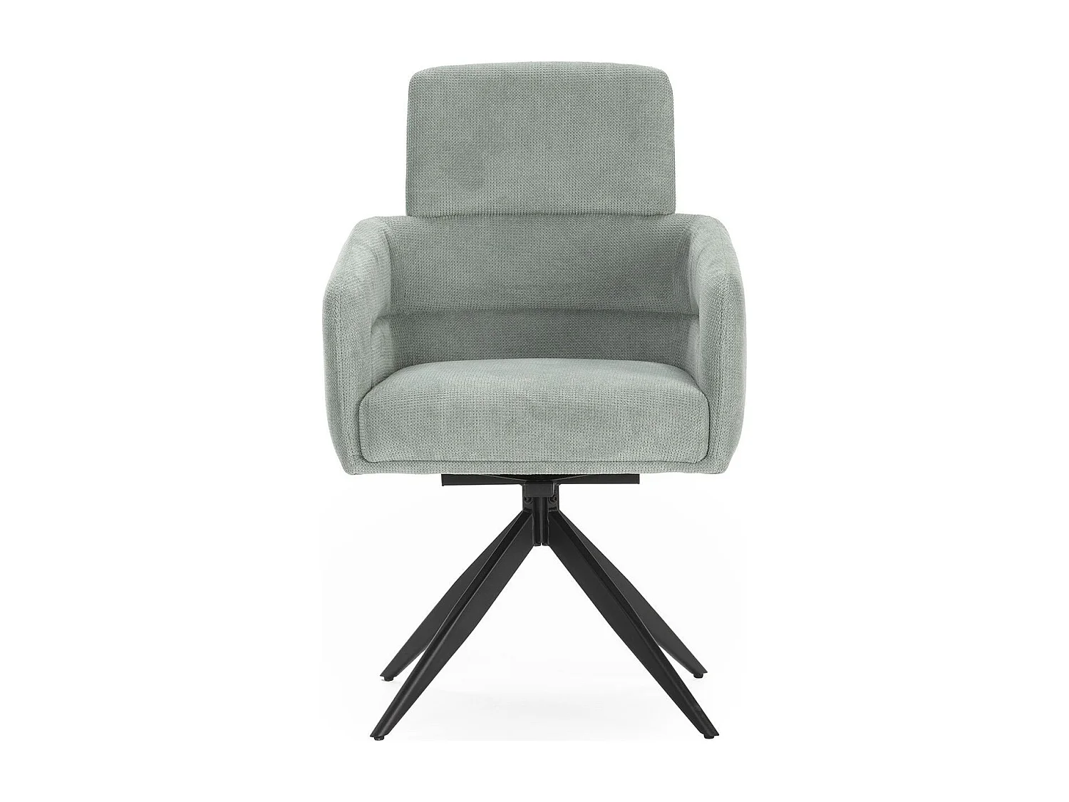 Lot de 2 fauteuils de table pivotants en tissu bleu turquoise - Alvar