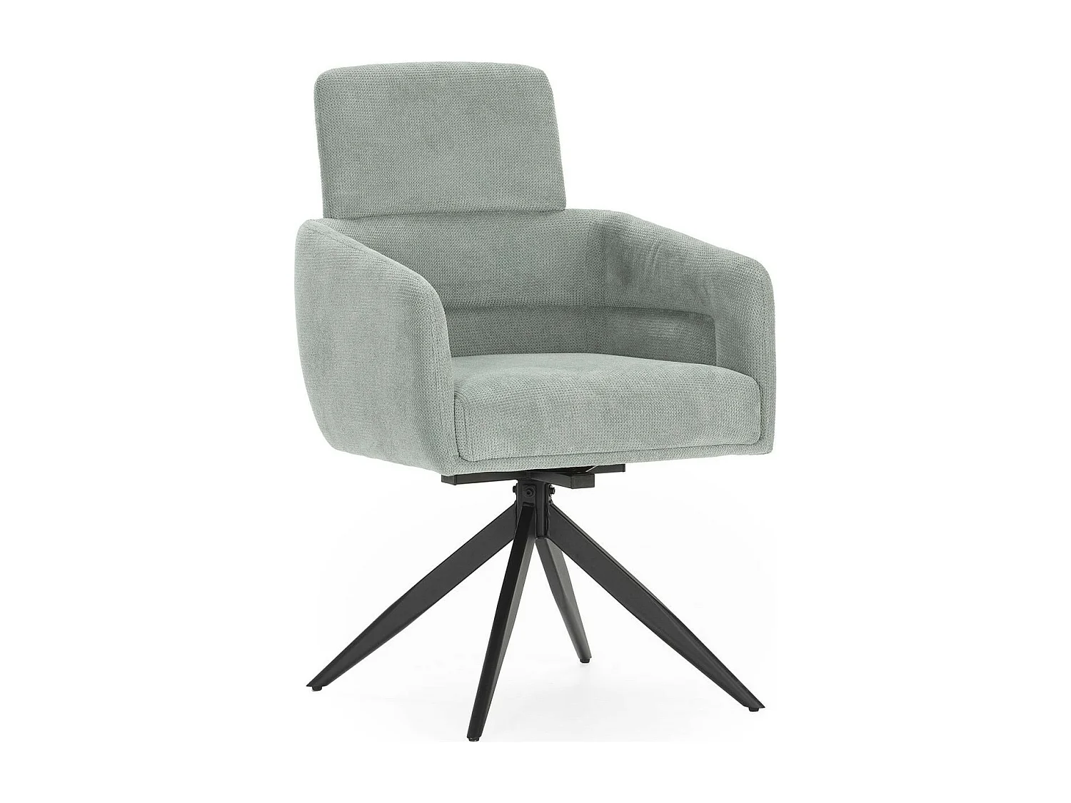 Lot de 2 fauteuils de table pivotants en tissu bleu turquoise - Alvar