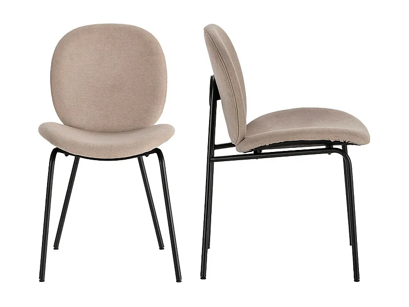 Lot de 2 chaises en tissu beige - Boreal