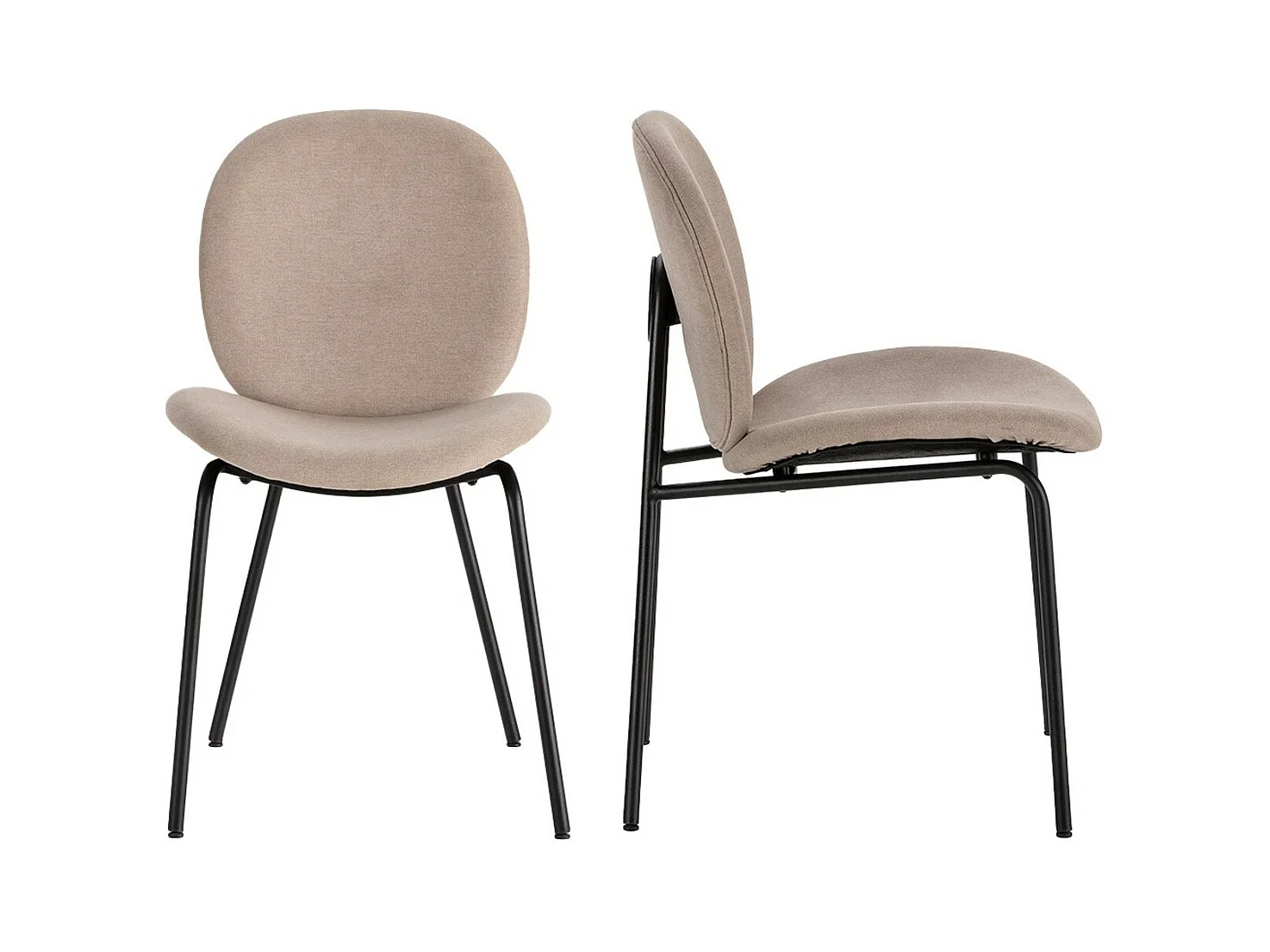 Lot de 2 chaises en tissu beige - Boreal