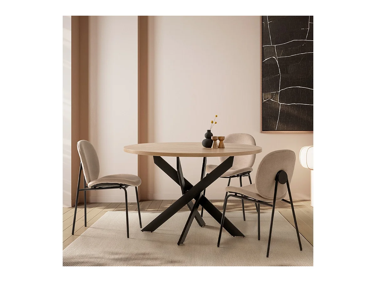 Lot de 2 chaises en tissu beige - Boreal