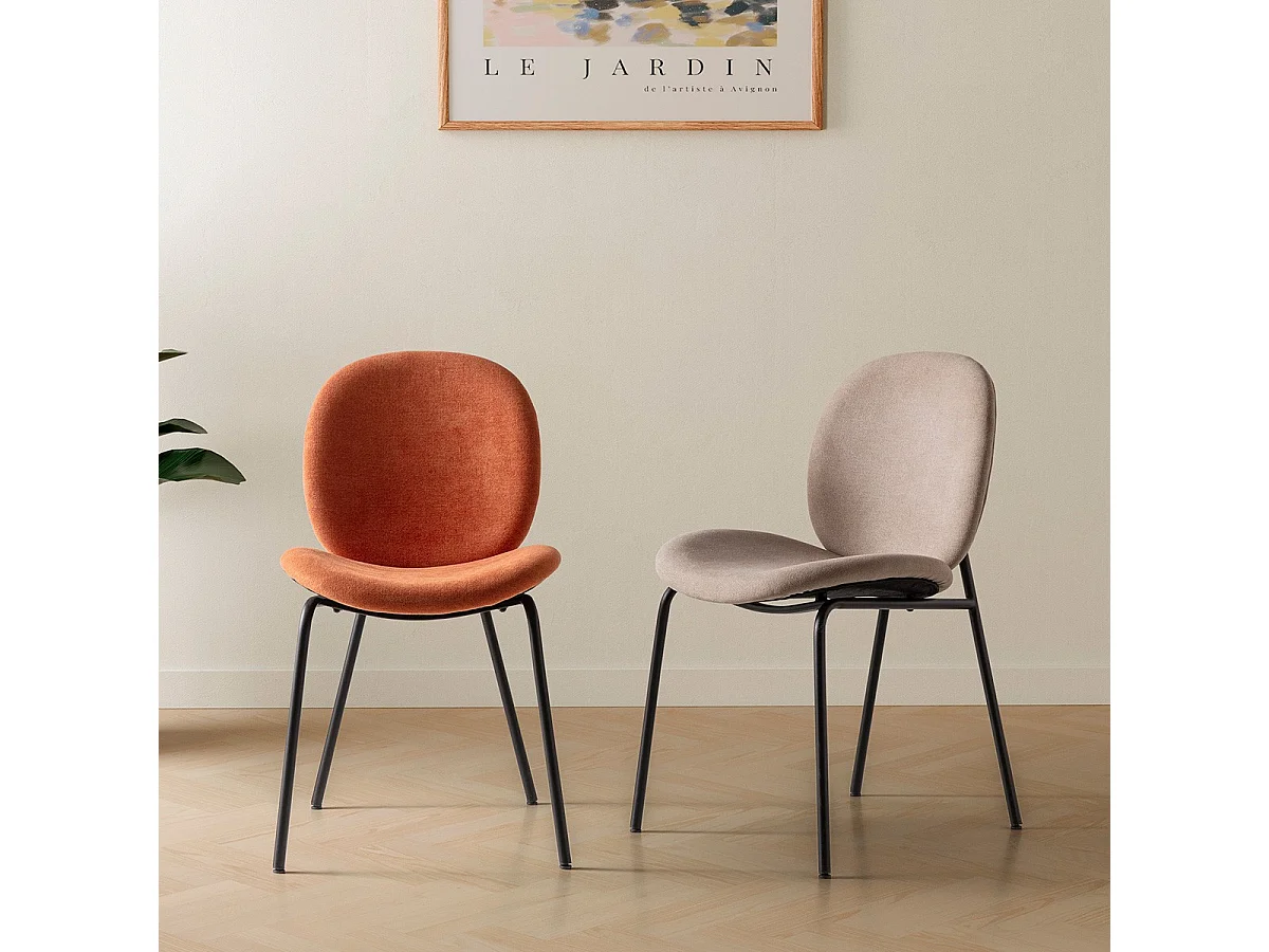 Lot de 2 chaises en tissu beige - Boreal