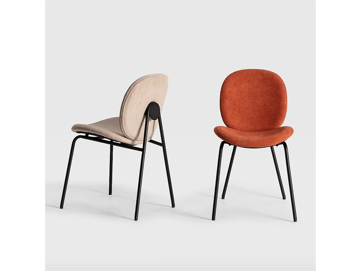 Lot de 2 chaises en tissu beige - Boreal