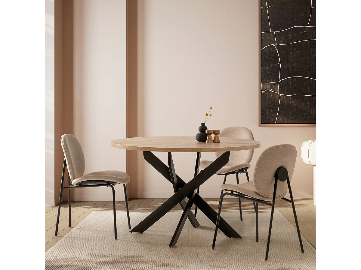 Lot de 2 chaises en tissu beige - Boreal