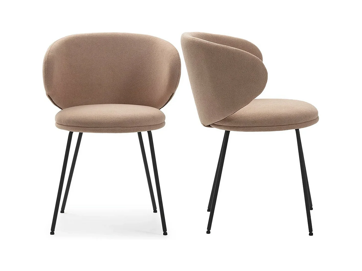 Lot de 2 chaises en tissu rose pâle - Cocoon