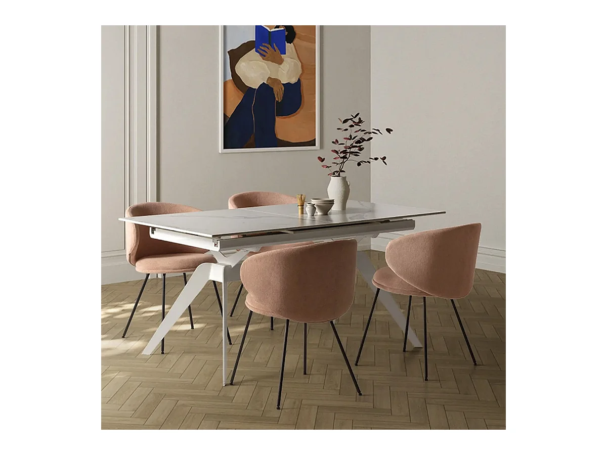 Lot de 2 chaises en tissu rose pâle - Cocoon