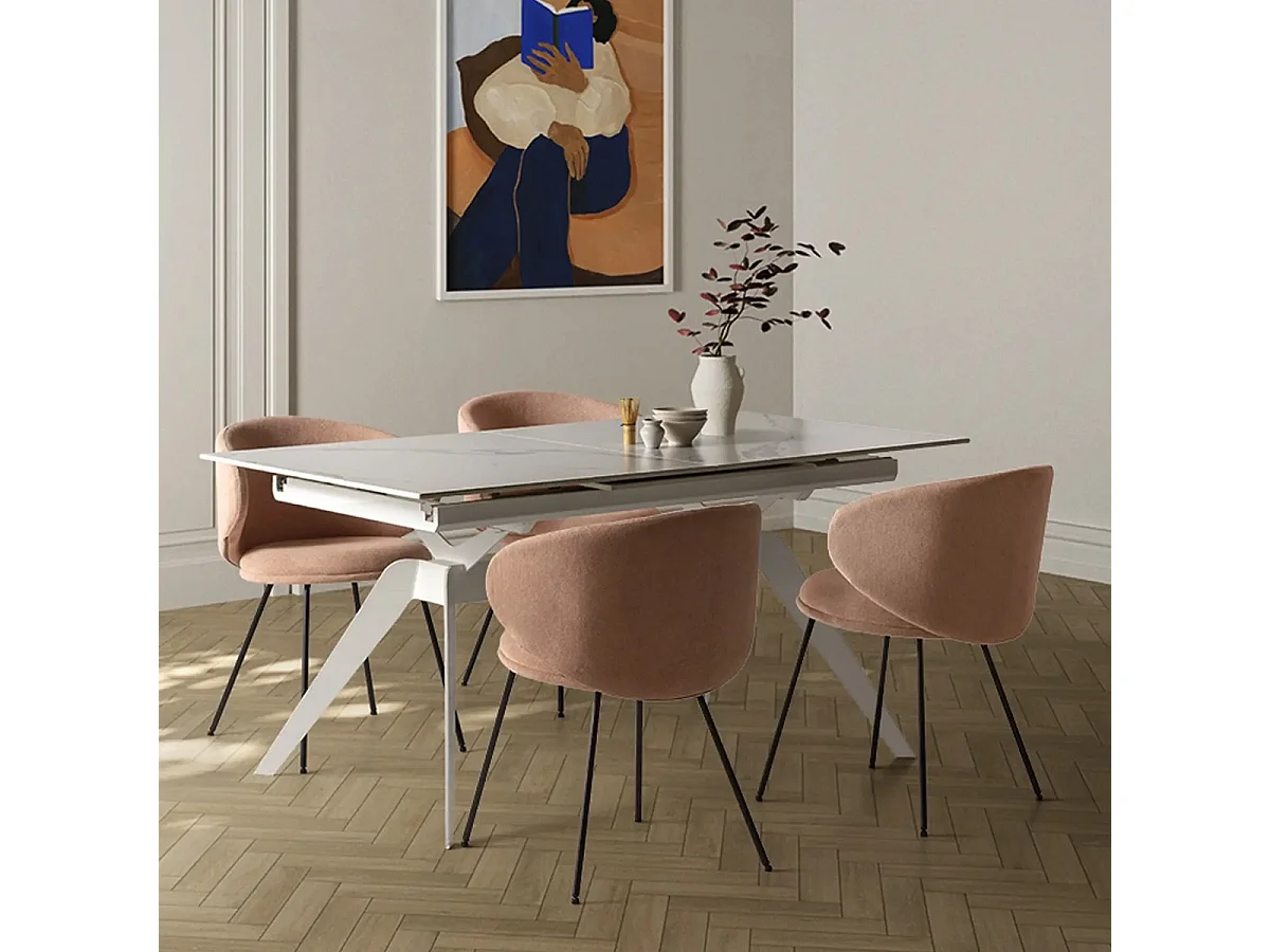 Lot de 2 chaises en tissu rose pâle - Cocoon