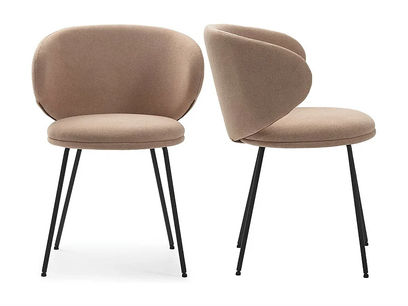 Lot de 2 chaises en tissu rose pâle - Cocoon