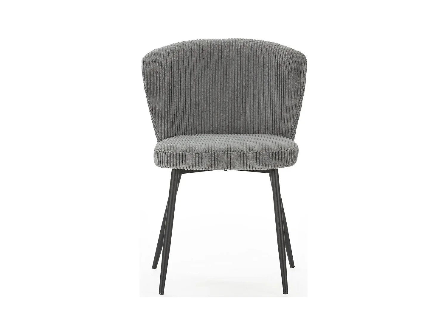 Lot de 4 chaises en velours côtelé gris - Klara
