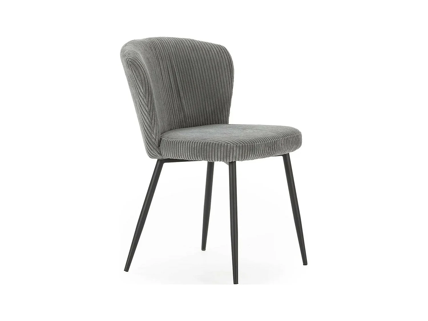 Lot de 4 chaises en velours côtelé gris - Klara