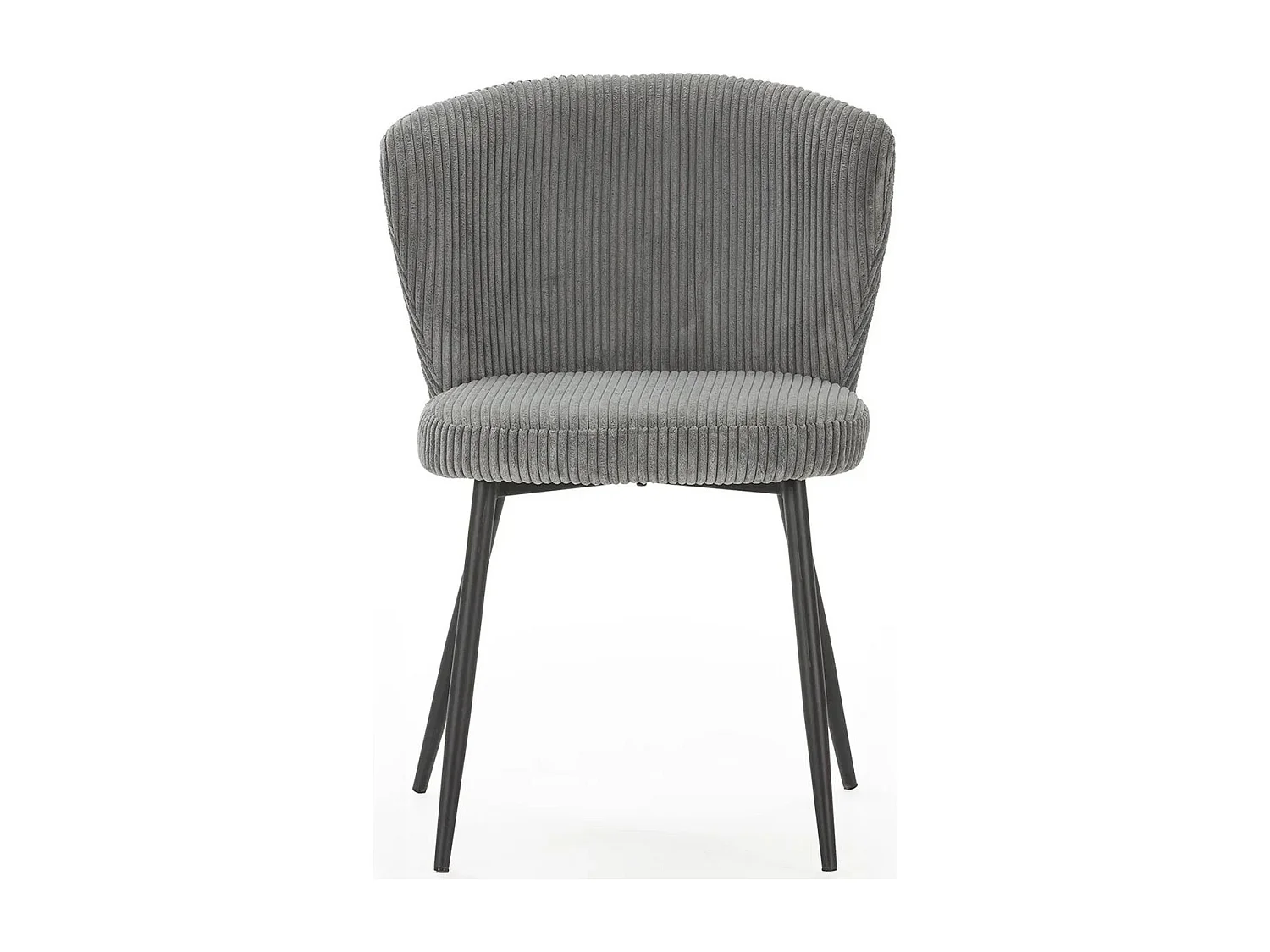 Lot de 4 chaises en velours côtelé gris - Klara