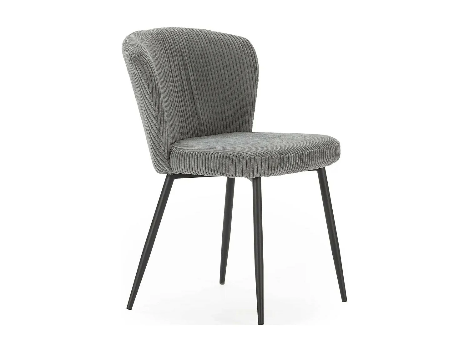 Lot de 4 chaises en velours côtelé gris - Klara