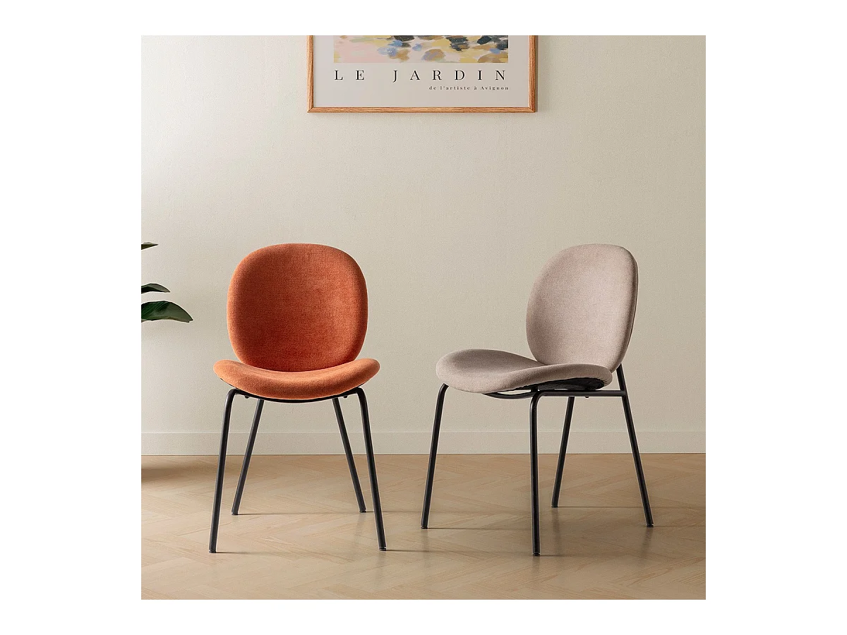 Lot de 2 chaises en tissu rouille - Boreal