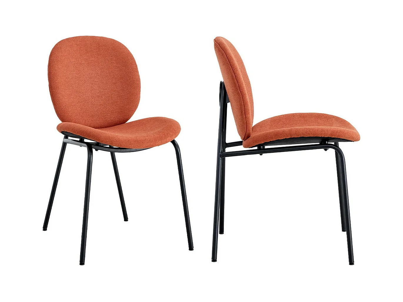 Lot de 2 chaises en tissu rouille - Boreal